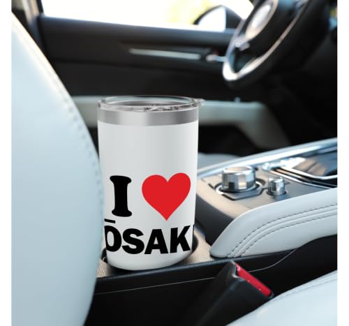 I Heart Osaki Japan Love Souvenir japonais Gobelet isotherme en acier inoxydable double paroi – vue 6