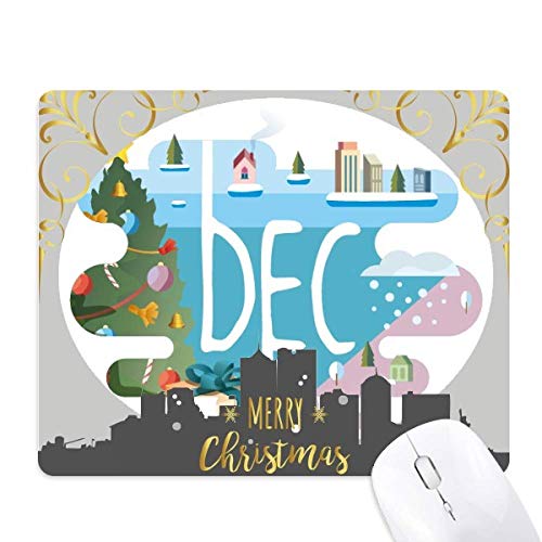 Tapis de souris Noël nuit magique en caoutchouc pour bureau festif