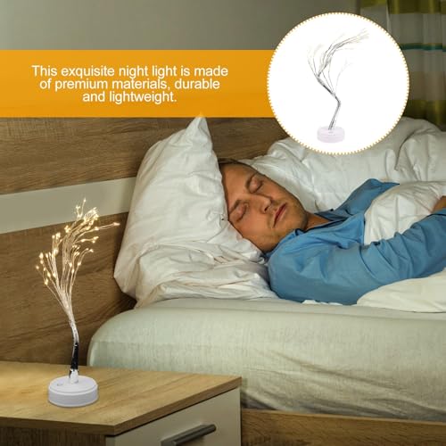 Lámpara de noche LED en forma de árbol, blanca, pequeña miniatura 5