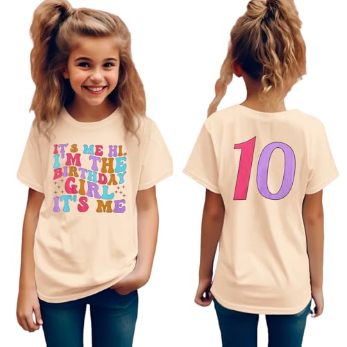 Image of Its Me Hi Im The Birthday Girl Its Me Birthday Girl Shirt Kid B-Day T-Shirt Party Tee Outfit Short Sleeve Tops 6-12Y