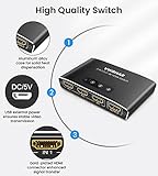 HDMI Switch 3 Entradas a 1 Salida Switch HDMI 4K Autom tico con Control Remoto Aluminio Conmutador HDMI Soporta 4K 3D UHD 1080P HDCP Compatible para PS5 PS4 PS3 PC DVD BLU-Ray Xbox Roku TV
