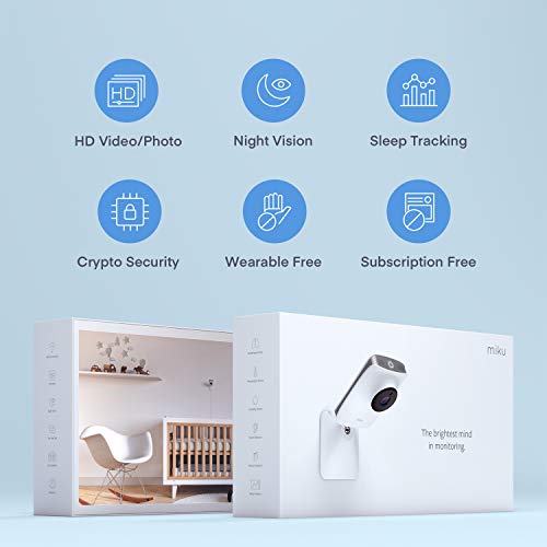 Miku Smart Baby Monitor - Breathing & Movement Monitor - HSA/FSA Approved - Real-Time Breathing & Sleep Tracking - HD Video & Audio, Night Vision, Two-Way Talk, Sound, Humidity & Temperature - Thumbnail 6