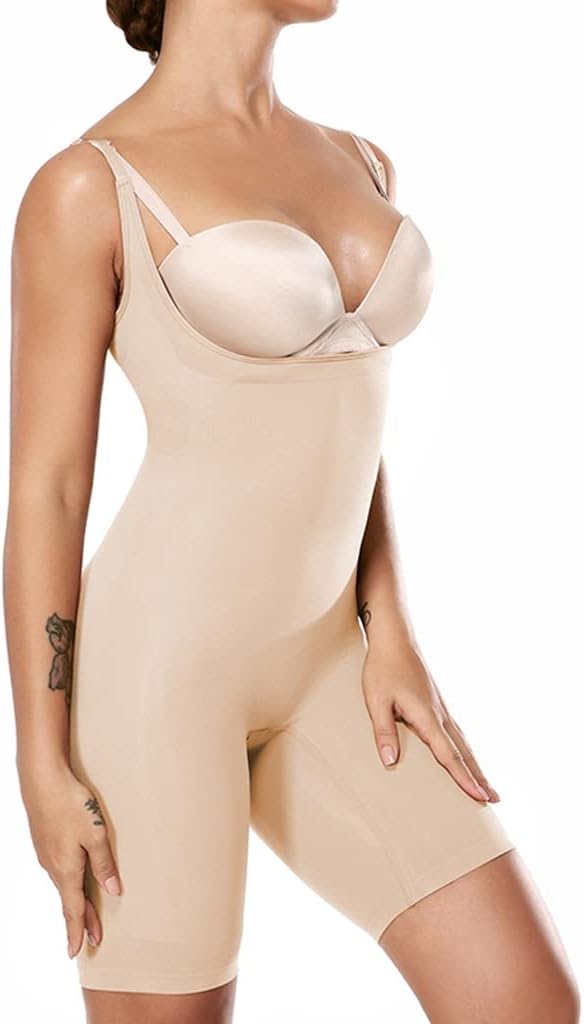 Women Waist Trainer Full Body Shapewear Tummy Control Butt Lifter Shaper Thigh Slimmer High Bodysuit with Straps