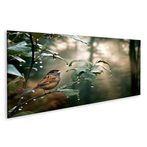 Tableau sur toile oiseau de la forêt pour habiller un grand mur de salon vide