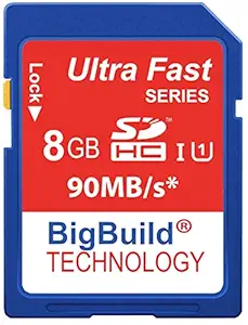 BigBuild Technology 8GB Ultra Fast SDHC 90MB/s Memory Card Compatible with Canon Digital IXUS 185, 190, 285 HS Camera