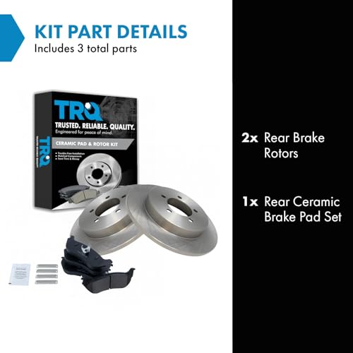Image of TRQ Rear Brake Pad and Rotor Set Ceramic | For 2002-2005 Ford Explorer 2002-2005 Mercury Mountaineer