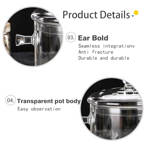 Cacerola de vidrio borosilicato de 1.9 L resistente al calor para sopas 3