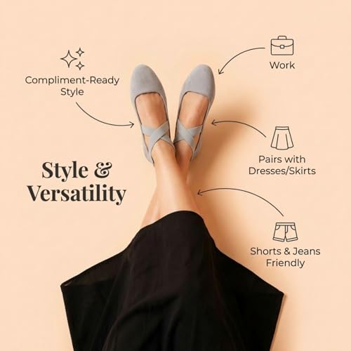 Image of EMMA NEW YORK Ankle Strap Flats for Women, Women Flat Ballerina Shoes, Women's Ballet Flats with Strap