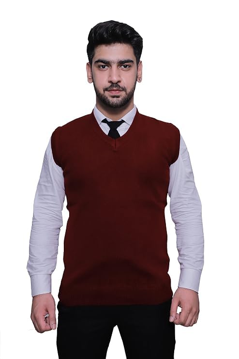 Image of Men Sleeveless Office Uniform Sweater - Daffodil