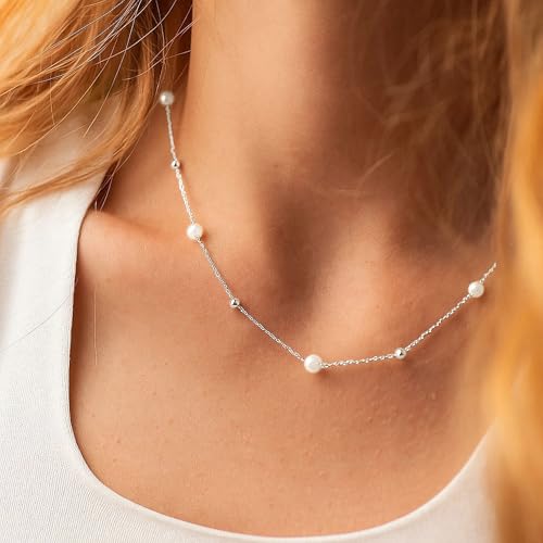 Image of SmileBelle Pearl Necklaces for Women, 18K Gold Choker