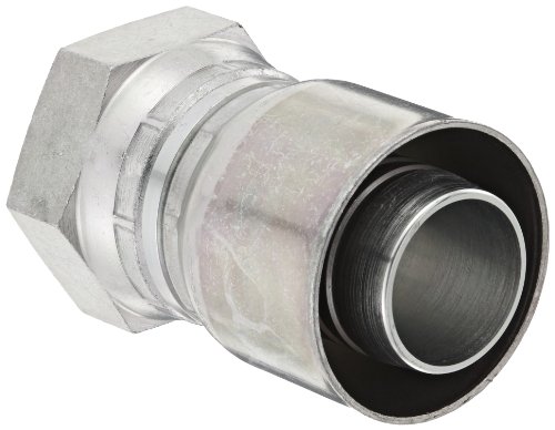 Image of Aeroquip 1GA24FJ24 Carbon Steel Global OTC (Over the Cover) Crimp Hose Fitting JIC 37 Degree Female Swivel, Straight, 1-1 /2 inch Hose ID, 1-1 /2 inch Tube Size