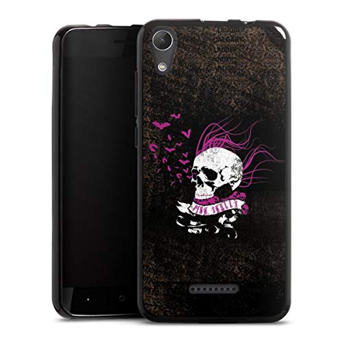 DeinDesign Coque en Silicone Compatible avec Wiko Lenny 4 Étui Silicone Coque Souple Crâne Amour Têtes de Mort