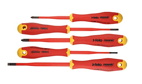 Felo - JGO. DESTORNILLADORES ERGONIC VDE E-SLIM 5 PIEZAS