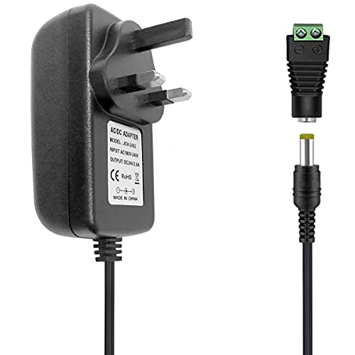 Tesfish 24V 2A Power Adapter Transformer 48W Power Supply 5.5 x 2.1/2.5mm for CCTV, Camera, Router, 5050 2835 LED Strip Lights
