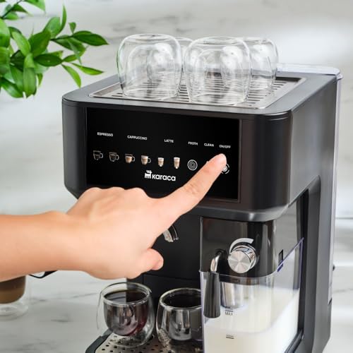 KARACA MyCaffe Barista S10 Espresso, Latte & Cappuccino Coffee Machine with Integrated Milk Tank, 1,8L, 1350W, Touch Control Panel, 15 Bar Pump Pressure, Hot Milk Function, Black - Image 5