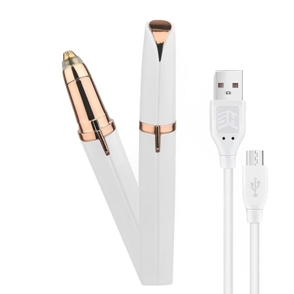 VOMINN Eyebrow Trimmer for Women - 2 in 1 Facial Hair Remover with Replaceable Heads, Professional Hair Removal Razor, Indicator Lights, Portable and Effective (White) (B0DCW4J2Y5) Amazon Price History, Amazon Price Tracker
