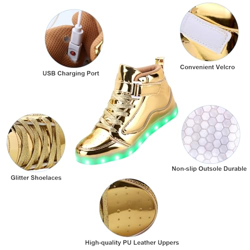 Image of Light Up Shoes Men Women LED Shoes USB Charging Adult High Top LED Sneakers Glow in The Dark Footwear for Dancing Party Festivals Festivals