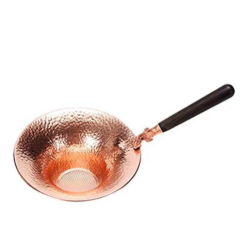 Hemoton copper tea strainer with fish-pattern bowl and handle — proves the fine mesh and long handle described
