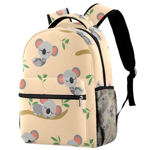 Sac à dos koala endormi multicolore avec grand volume de rangement 29.4x20x40cm pour ados