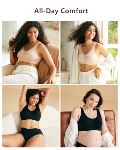 Image of Momcozy Seamless Comfort Bra, Wireless Full-Coverage Everyday Wear, Invisible All-Day Support