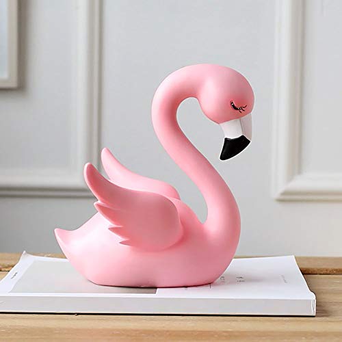 Yunhigh Rosa flamingo topper de la torta linda decoración de la estatua del flamenco de la resina para la boda del cumpleaños fiesta de aniversario del bebé decoración de navidad regalo de la navidad Cover