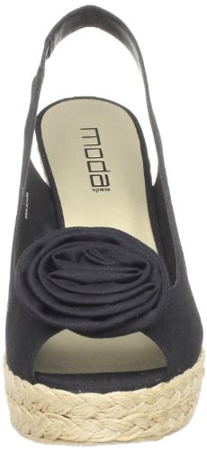 Image of Moda Spana Women's Hide Slingback Espadrille,Black Cotton Voile,13 M US