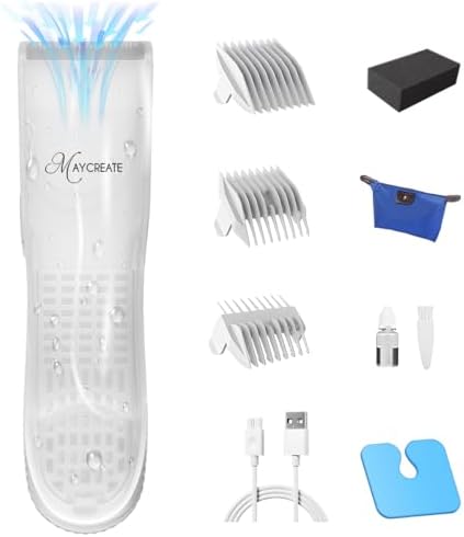 MAYCREATE® Baby Hair Trimmer Baby Hair Clipper for Babies & Kids 0-5 Years Old Safe & Low-Noise Trimmer with Built-in Vacuum, Auto Hair Suction, Fully Waterproof, USB Charging and Accessories Kit
