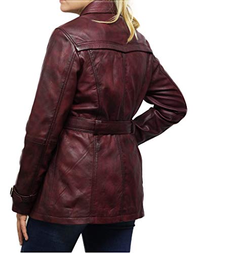 BRANDSLOCK Womens Genuine Leather Biker Jacket Coat4