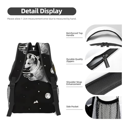 Sac à dos ordinateur Space Corgi étanche imprimé original taille unique noir - 5