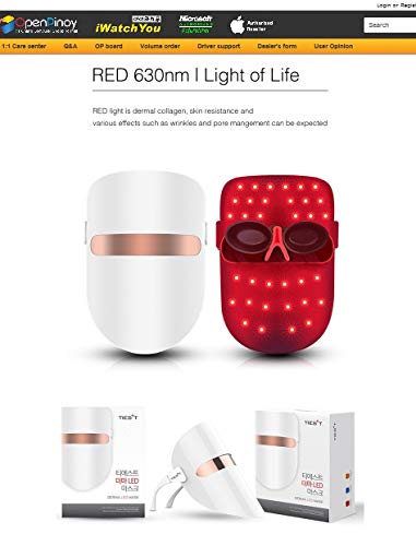 Miniatura 2 de DERMA TIES+T Led Máscara Auto Cuidado de la Piel 3 Modo de Longitud de Onda Cuidado del Hogar Equipo de Belleza Carga USB