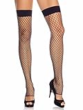 Leg Avenue Women's Fishnet Thigh High Leg Warmers, Black Industrial Net, One Size