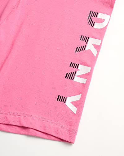 Dkny Girls’ Active Shorts – 2 Pack Performance Bike Shorts – Under Dress Dance And Play Gym Shorts For Girls (7-12), Size 12, Pink/Medium Grey Print #TOP3