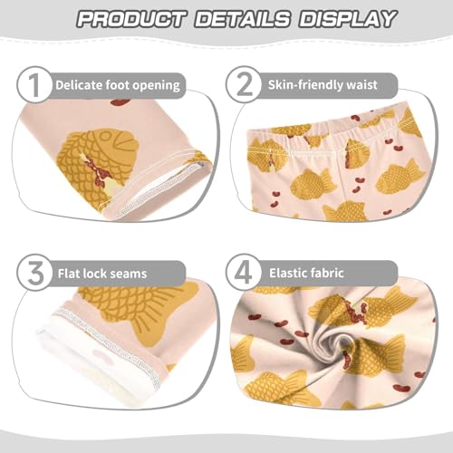 Girls Leggings Hand Drawn Cartoon Taiyaki Toddler Girls Clothes Leggings for Girls Toddler Girls Leggings 3-4T3