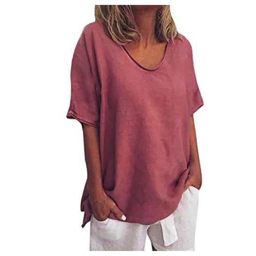 Linneblus damer sommar, blusskjorta damer kortärmad skjorta blus damer oversize tröja, linneskjorta kvinnor eleganta blusar v-ringad lång blus medeltida kläder långa skjortor topp vit skjorta, vin, L