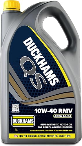 Image of Duckhams QS 10W-40 RMV Semi Synthetic Engine Oil 5 Litres, ACEA A3/B4, API SP, VW 501.00/505.00, Premium Motor Oil for Petrol & Diesel Fuel Injected & Multivalve Engines For Protection & Performance
