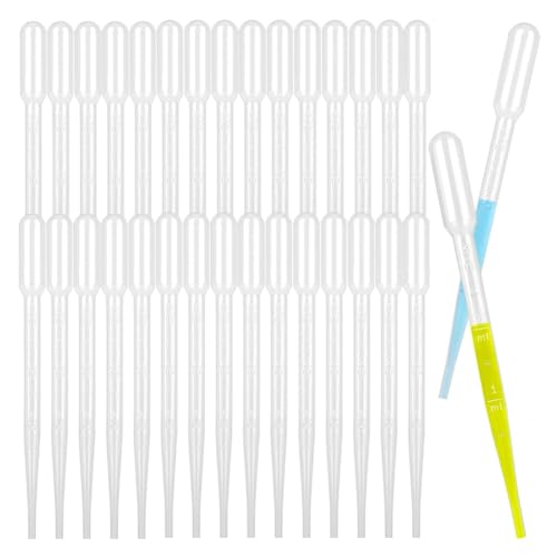 Uxsjakjsd Pipetas Cuentagotas de 3 Ml: Pipetas de Transferencia de Plástico para Laboratorio, Aceites Esenciales, Manualidades y Medicina (1000 Unidades)