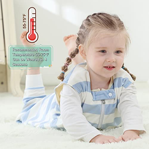 Image of MICHLEY Unisex Baby Wearable Blanket Autumn Winter Toddler Sleeveless Sleeping Bag with Feet,Huanxiong,1-3T
