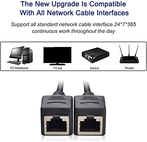 Rj45 Network Splitter Adapter Cable, Rj45 1 Male To 2 Female Socket Port Lan Ethernet Network Splitter Y Adapter Cable Suitable For Super Category 5 Ethernet, Category 6 Ethernet And More #TOP3