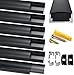 Jirvyuk Profilé Aluminium LED- 6 x 1Mètre Aluminium Profilé U-forme pour Bandes à LED, Compact Finition Professionnelle avec Couvercle Noir, Embouts, Clips de Montage en Métal