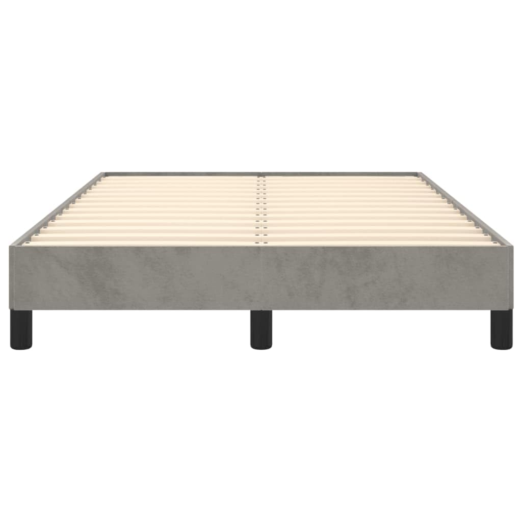vidaXL Polsterbett, Bett Bettgestell mit Lattenrost, Schlafzimmerbett Doppelbett mit Stützbeinen, Bettrahmen Schlafzimmermöbel, Hellgrau 120x200cm Samt