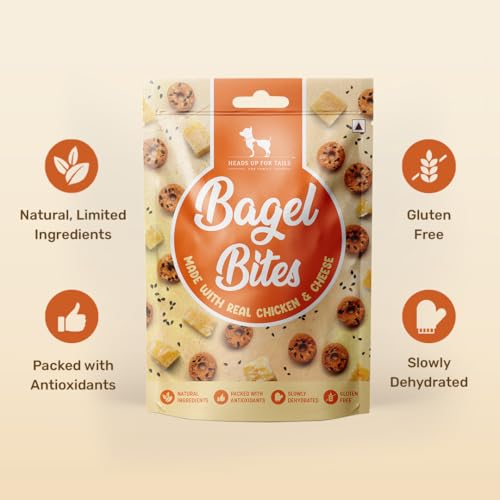 Image of HUFT Bagel Bites Dog Treats - Real Chicken & Cheese, 140 gm | High-Protein & Gluten-Free Snacks | Supports Dental Hygiene & Bone Health | Tasty Chewy Treats for Puppies & Adult Dogs of All Breeds