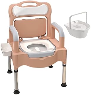 Portable Bedside Commode Toilet Chair for Elderly,Adult Potty Chair for Seniors,Height Adjustable Handicap Shower Chairs Supports 660 Lb Commodes for in Home Care with Armrests and Tissue Box
