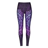 Generisch Leggings da donna eleganti leggings da yoga con motivo mandala, pantaloni elasticizzati, comodi da yoga, traspiranti, da danza, anticellulite, leggings per fitness, pantaloni lunghi, Stile