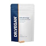 UltraEnergy High Strength Vitamin B Complex | Includes Vitamin B12 (100ug), Choline (50mg), Biotin (50ug) & Folate (200ug) | 30 Vegan Capsules | One-A-Day | DR.VEGAN®