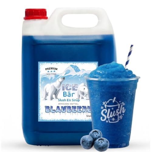 ICE Bär Slush Sirup – 5 L Konzentrat/glycerinfrei/für ca. 30 L Geschmack Blaubeere - Slush… – Ansicht 4