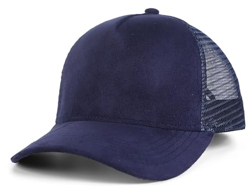 Image of Suede Mesh Back Baseball Caps for Men Women Trendy Trucker Hats Dad Hat Sports Hat Breathable Snapback Hats 2025