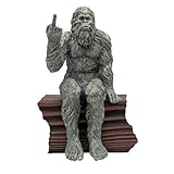 John Bernard & Company Bigfoot The Rude ‘Flipping The Bird’ Sasquatch Yeti Statue/Figurine Indoor/Outdoor Sculpture for Patio, Deck, Home, Office 10 in H Shelf Sitter Figurine (Stone Gray)