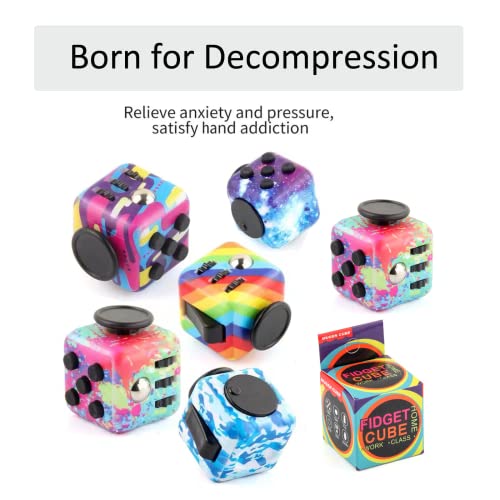 Fidget Cube, Release Stress Cube, Fidget Cube Pack, Fidget Cube Stress Anxiety Pressure-Relieving Toy For Adults And Children (Colorful) #TOP4