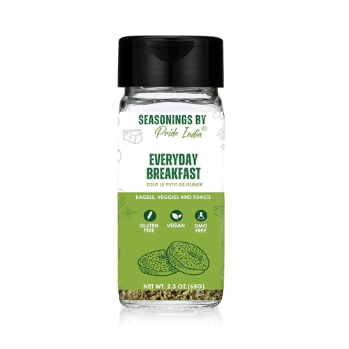 Pride of India Breakfast Seasoning | Sweet & Spicy Spice Blend for Bagels, Scramble, Sausages, Burrito, Pancakes – Vegan, Gluten-Free | Dual Sifter Bottle 2.3 oz (65 gm)
