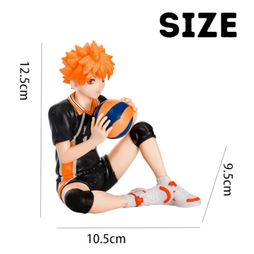 Image of FUNFOB Haikyuu Shoyo Hinata Action Figure Height -12cm Collectible Anime Figures PVC Multicolour | Haikyuu Shoyo Big Ball Sitting